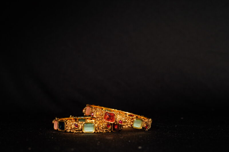 2pc Antique Lakshmi Elephant Bangles NFBA24