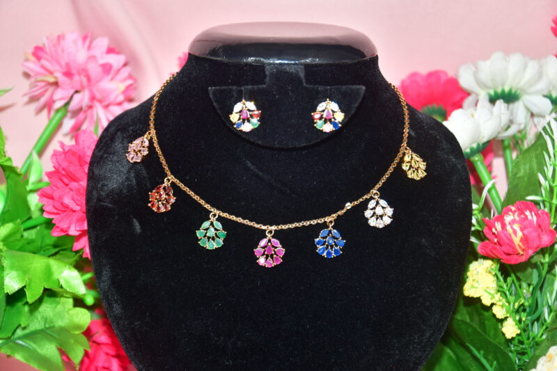 Simple CZ Chains in Pink, Blue, Black, Light Green, Multi, Violet, White NFC12 - Image 4