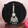 Victorian Maang Tikka in White, Pink, Green Color Options NFHA13 - Image 2