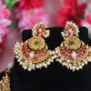Kundan Pearl Cluster Necklace NFN72 - Image 3