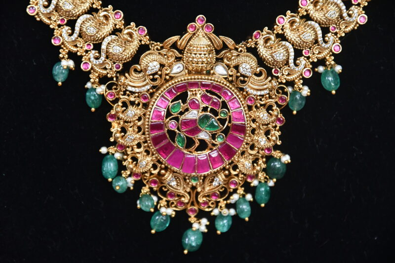 Kundan Peacock Neckset NFN79 - Image 3