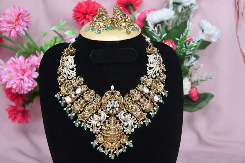 Nakshi Peacock Lakshmi Short Necklace NFN80 - Image 2