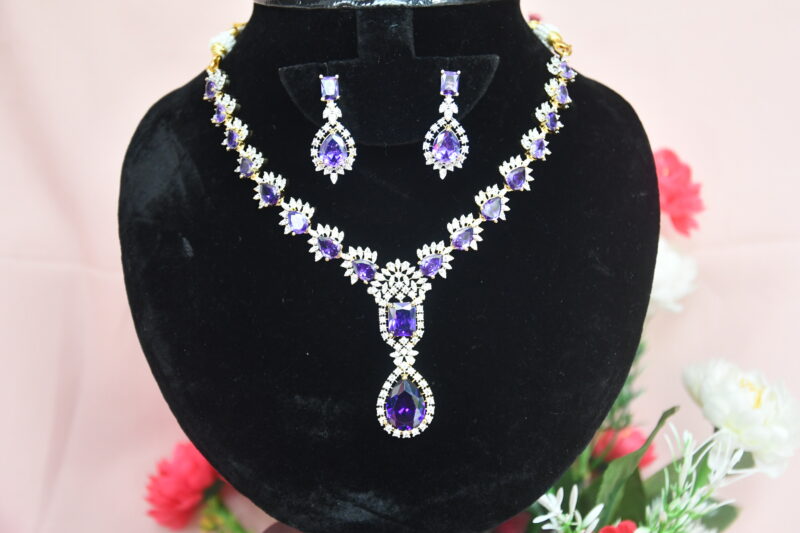 Purple Diamond Short Necklace NFN91