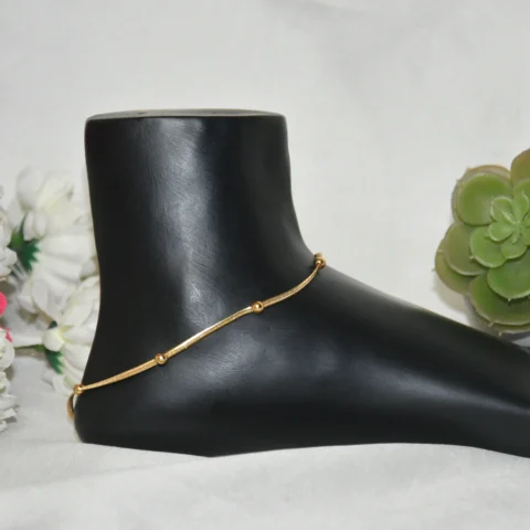 Snake chain anklets in sleek silver tone with minimalist design by nischala fashions