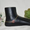 Round flower shape kundan anklets with classic floral design by Nischala Fashions.