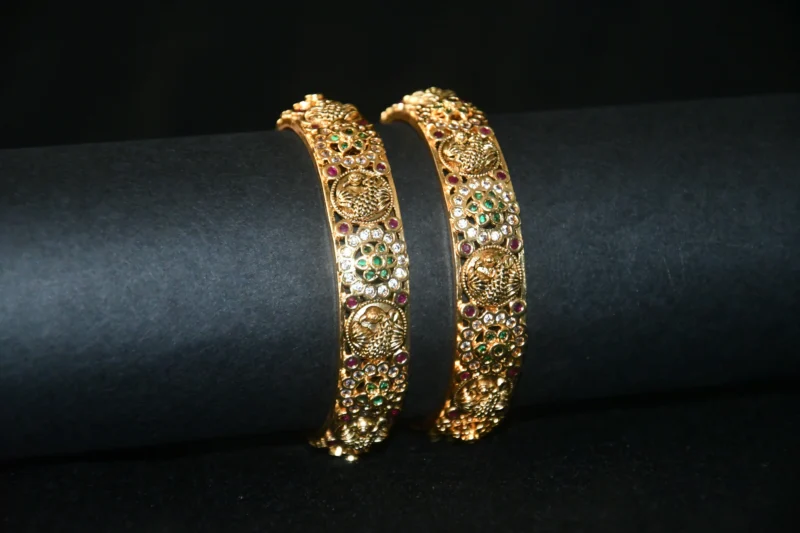 Peacock CZ 2pc Bangles NFBA38 - Image 3