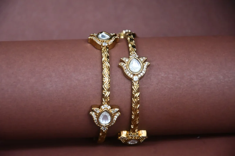 White Lotus 2pc Bangles NFBA39W - Image 2