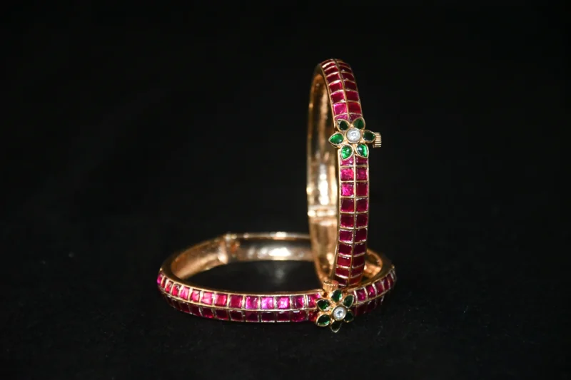 Jadau Kundan 2pc Bangles NFBA40 - Image 2