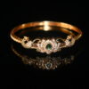 Lotus cz single bracelet model bangle on wrist