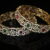 Victorian flower broad 2pc bangles on wrist
