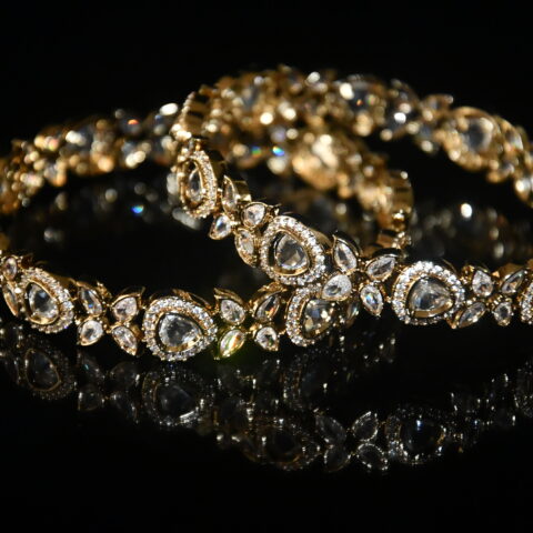 Polki 2pc bangles on wrist