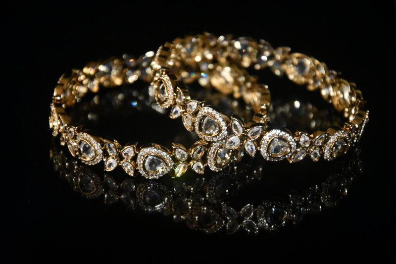 Polki 2pc bangles on wrist