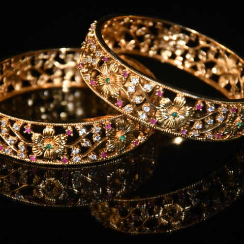 Flowr cz 2pc bangles on wrist