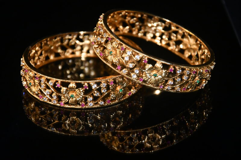 Flowr cz 2pc bangles on wrist