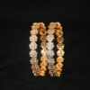 Classic cz flower 2pc bangles NFBA53 - Image 4