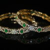 Victorian Green cz 2pc bangles on wrist
