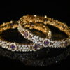 Victorian Violet cz 2pc bangles on wrist