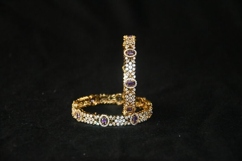 Victorian Violet cz 2pc bangles NFBA55V - Image 2