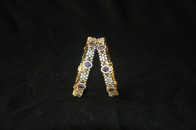 Victorian Violet cz 2pc bangles NFBA55V - Image 4