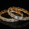 Victorian White cz 2pc bangles on wrist