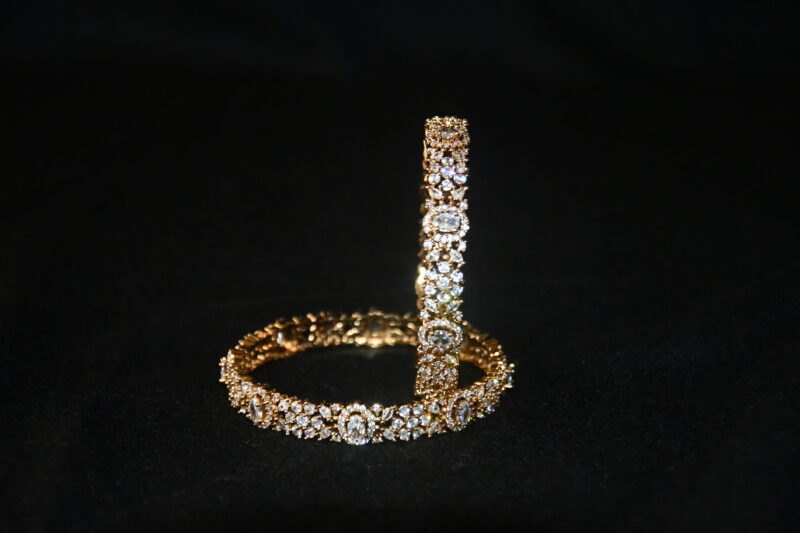Victorian White cz 2pc bangles NFBA55W - Image 2