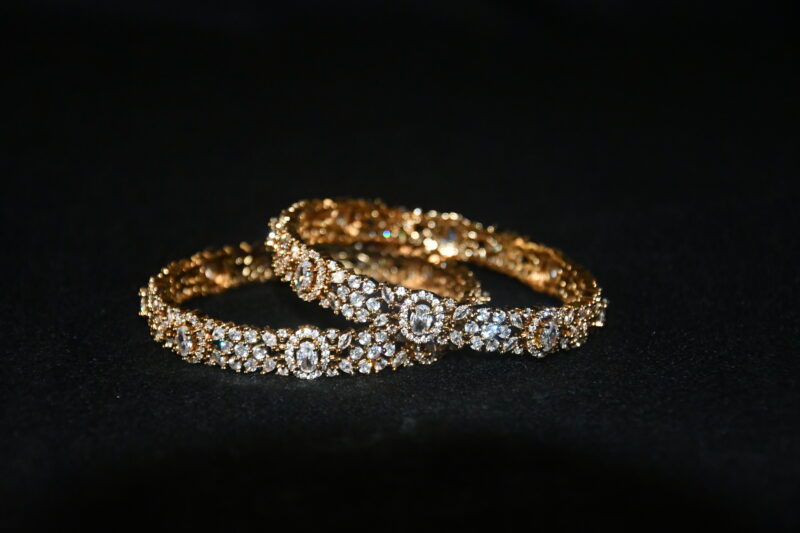 Victorian White cz 2pc bangles NFBA55W - Image 4