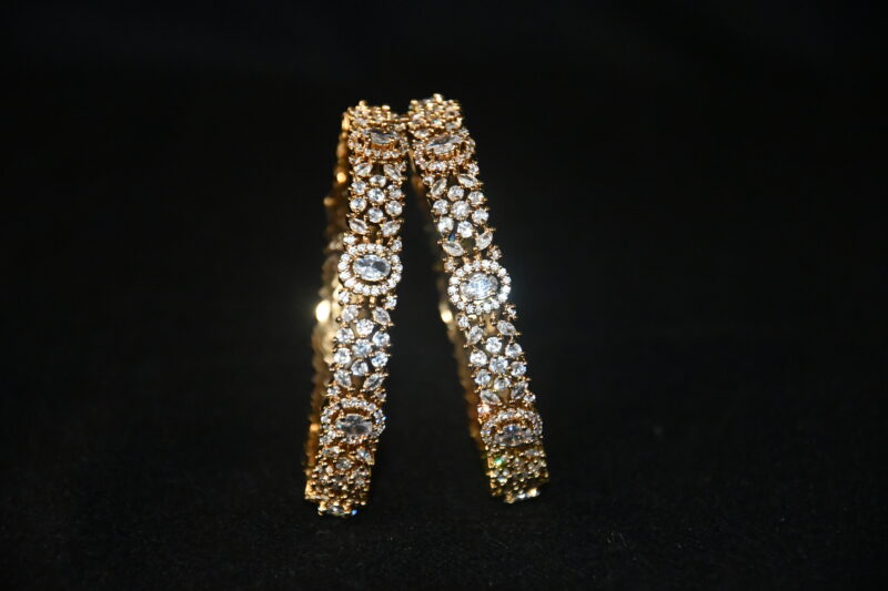 Victorian White cz 2pc bangles NFBA55W - Image 3