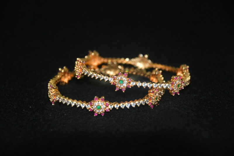 Multicolour 2pc cz bangles NFBA58 - Image 2