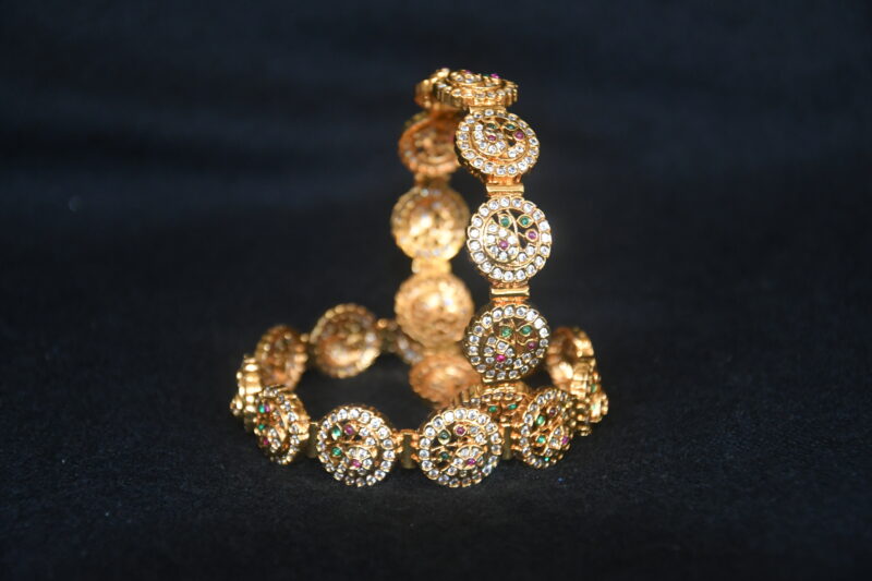 Cz round peacock 2pc bangles NFBA60 - Image 2
