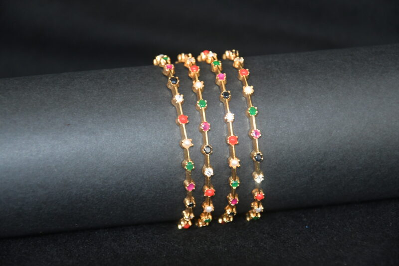 Navaratana 4pc bangles NFBA61 - Image 4