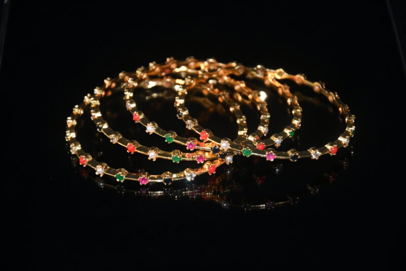 Navaratana 4pc bangles on wrist