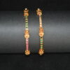 Cz Lakshmi multicolour 2pc bangles on wrist