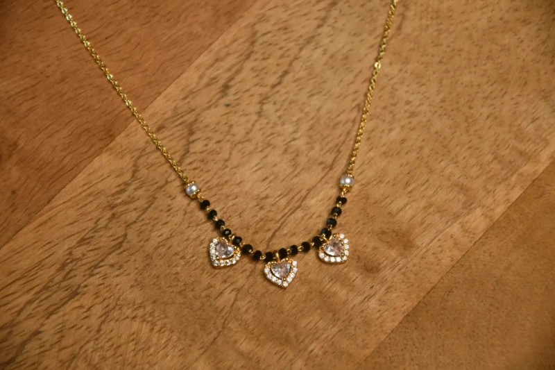 3Hearts Simple Black Beads NFBB16 - Image 2