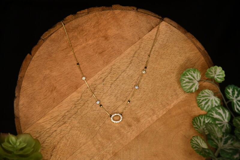 cz oval pendant simple blackbeads NFBB18 - Image 2