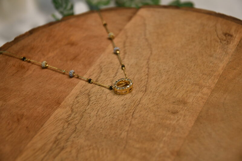 cz oval pendant simple blackbeads by Nischala Fashions