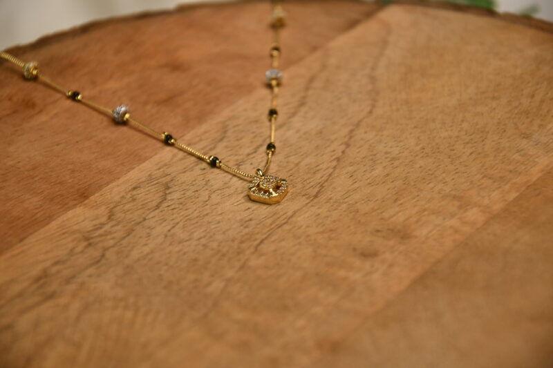 Cz diamond pendant simple blackbeads NFBB19 - Image 3