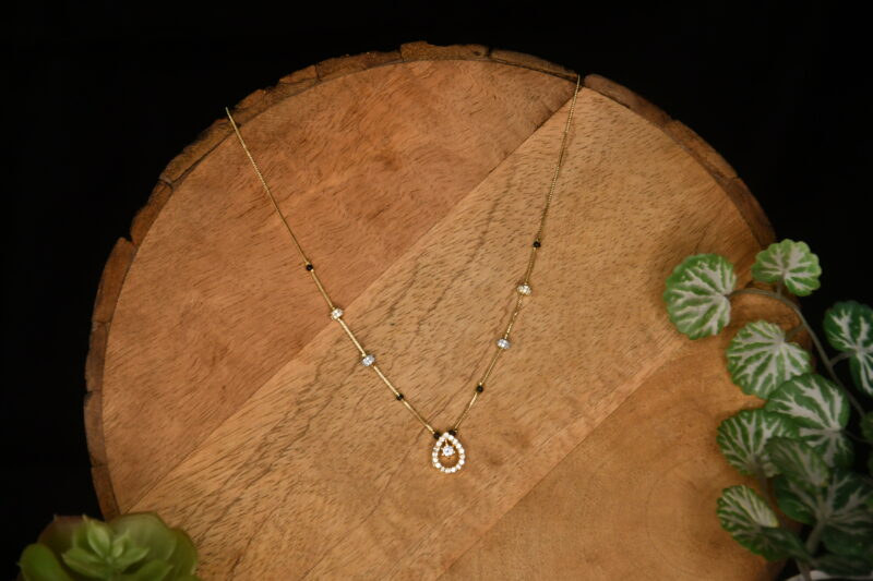 Cz drop pendant simple blackbeads NFBB20 - Image 3