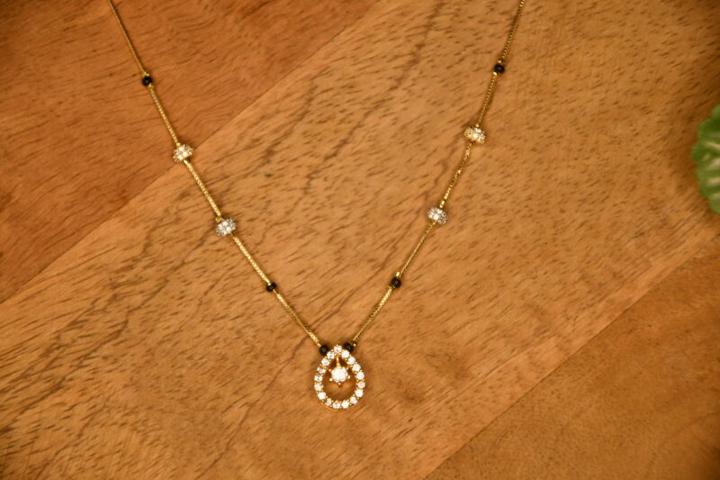 Cz drop pendant simple blackbeads by Nischala Fashions