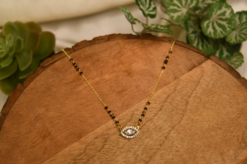 Cz evileye pendant simple blackbeads by Nischala Fashions