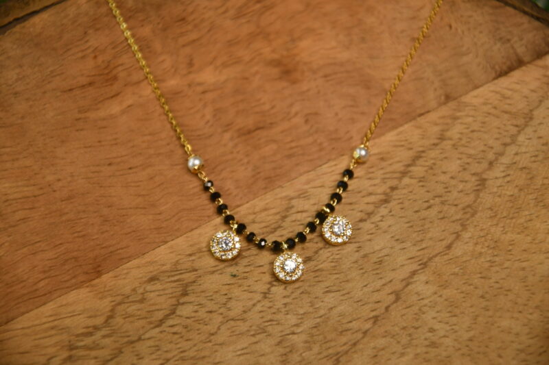 3 round cz pendant simple blackbeads NFBB23 - Image 2