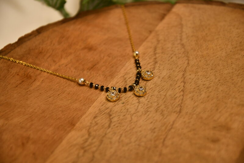 3 round cz pendant simple blackbeads NFBB23 - Image 3