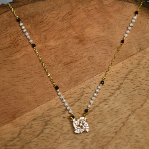 pearl spiral flower simple blackbeads by Nischala Fashions