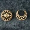 CZ White Sun Moon Set with elegant cubic zirconia stones and celestial motifs by nischala fashions