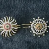 Diamond Look Sun Moon Set with sparkling stones and celestial motifs by nischala fashions
