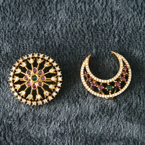 Cz Multicolour Sun Moon Set by Nischala Fashions