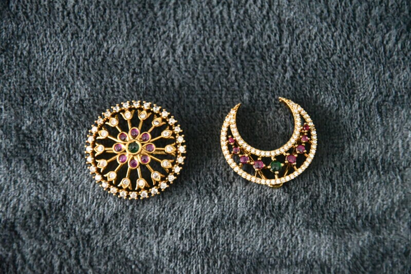 Cz Multicolour Sun Moon Set by Nischala Fashions