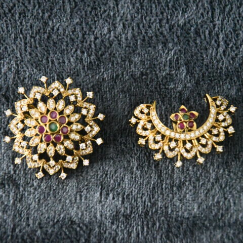 Cz Multicolour Sun Moon Set by Nischala Fashions