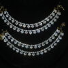 Diamond flower two line champasavaralu/earchain by Nischala Fashions