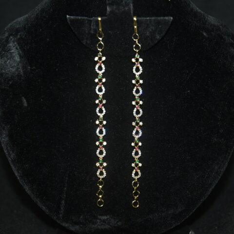 Cz multicolour matilu/earchain by Nischala Fashions