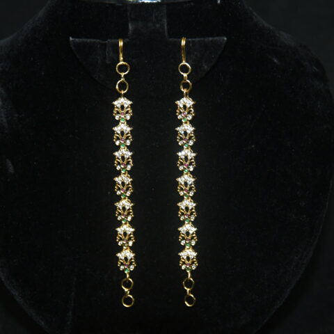 Cz multicolour matilu/earchain by Nischala Fashions